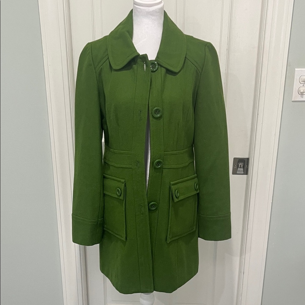 Tulle Green Trench Coat for Women Medium